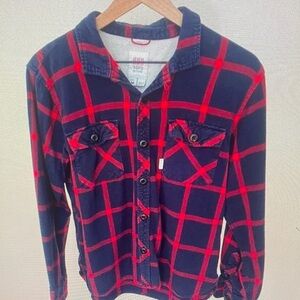 Topo Designs Red and Blue Plaid Shirt